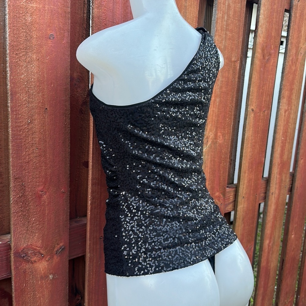 Cache Women’s One Shoulder Sequins Swift Top Size… - image 7